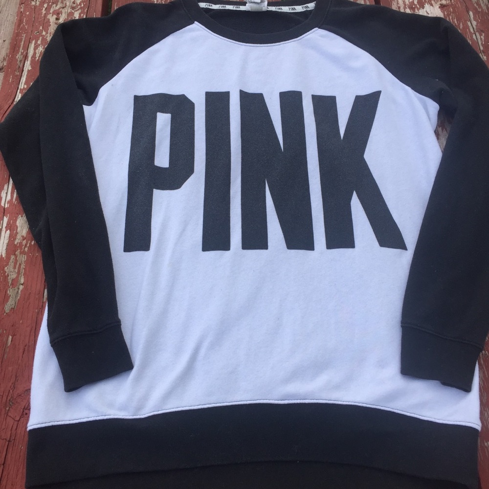 VS Pink Black n White Oversized Sweater sz Medium